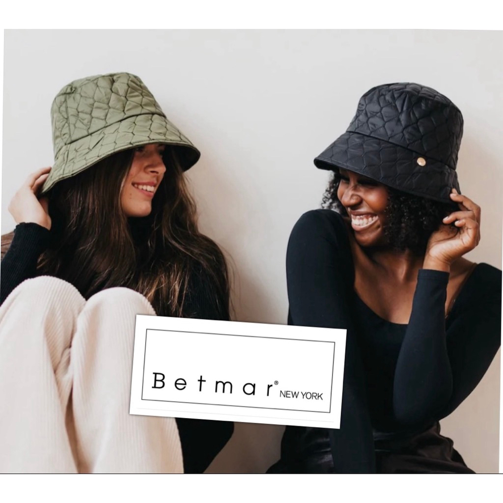 Betmar Scandi Girl Quilted Fleece Lined Packable Y2K Style Rain Bucket Hat